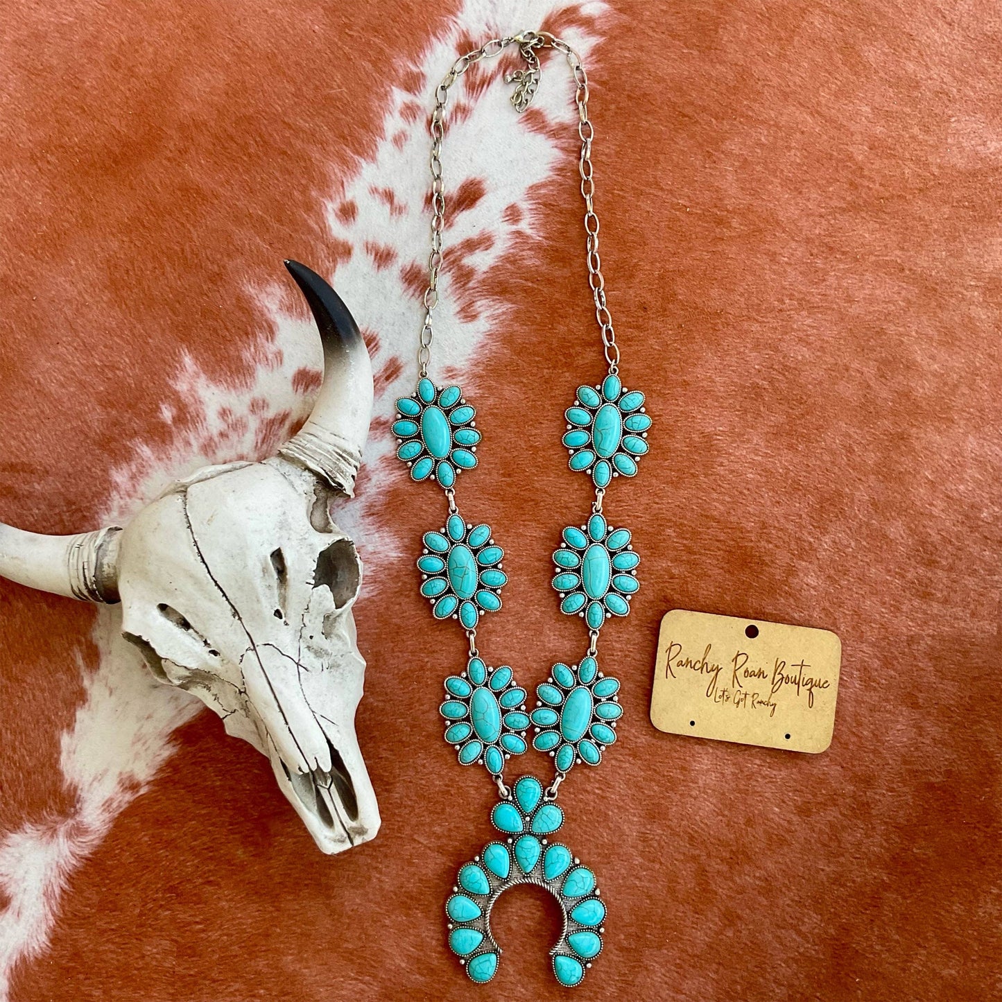 Western Statement Squash Blossom Necklace