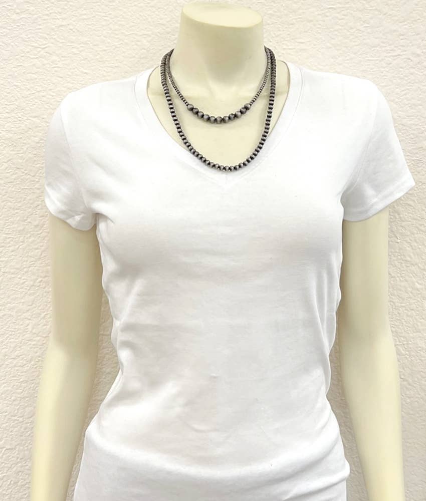 737055, Handmade 20" 2-strand Navajo Bead Necklace
