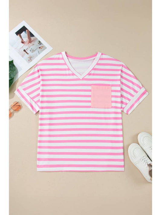 Preorder: Plus Pink Stripe Patch Tee