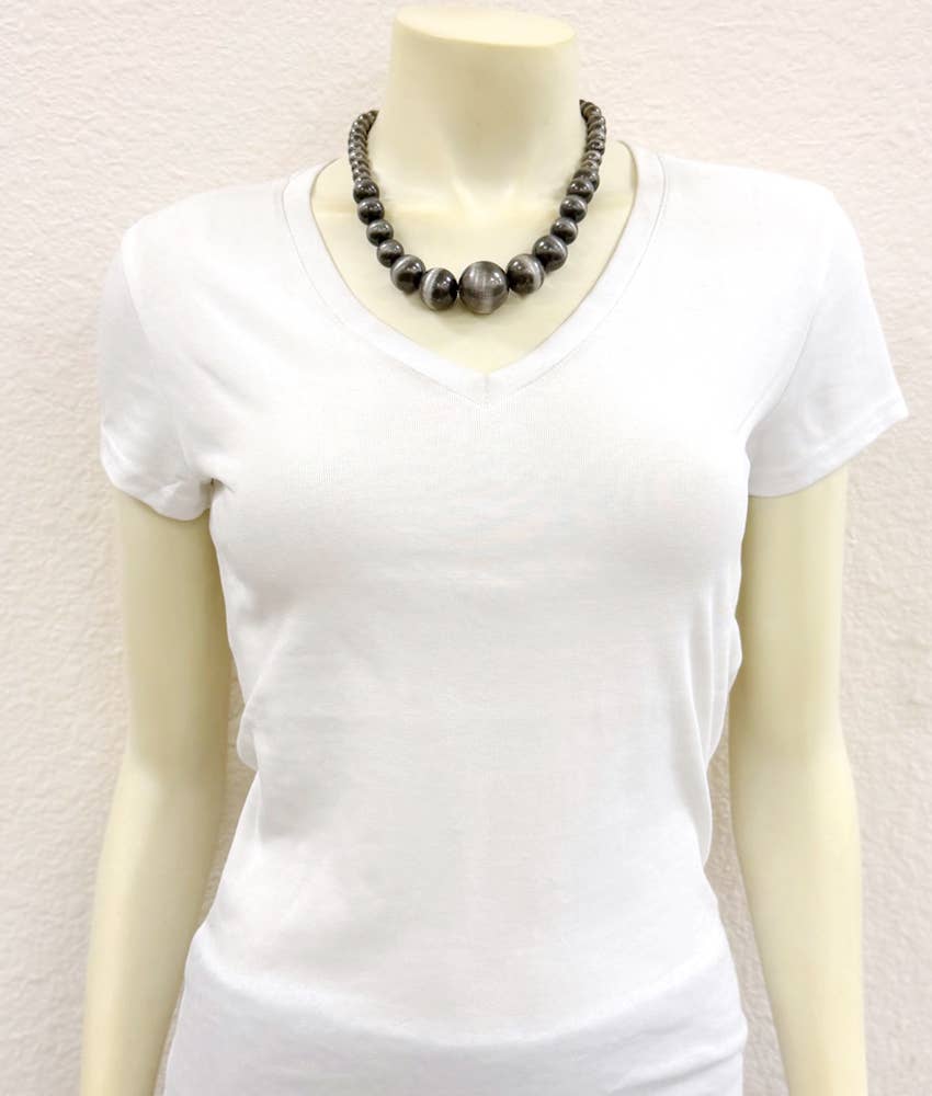 739676, 18" Handmade Very-Big Navajo Bead Necklace