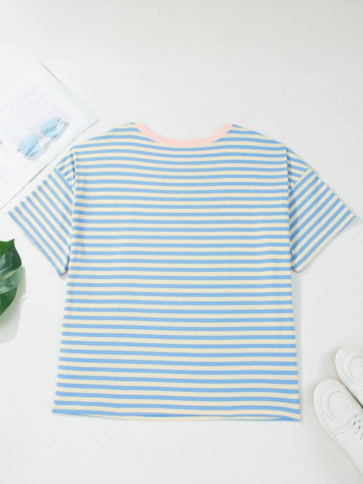 Preorder: Plus Stripe Contrast Tee