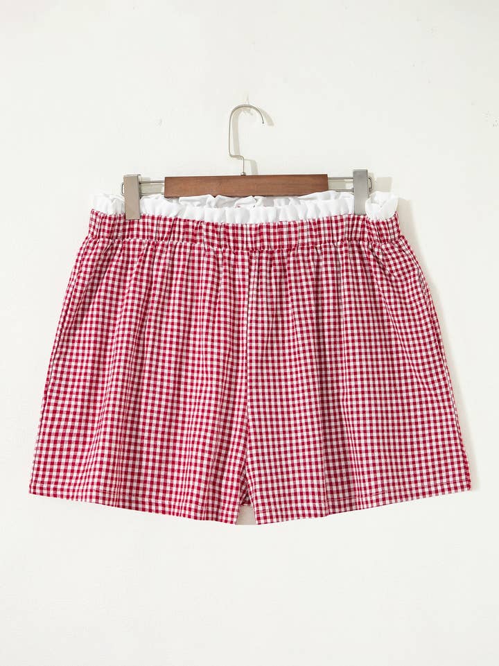 Preorder: Plus Gingham Ruffle Shorts