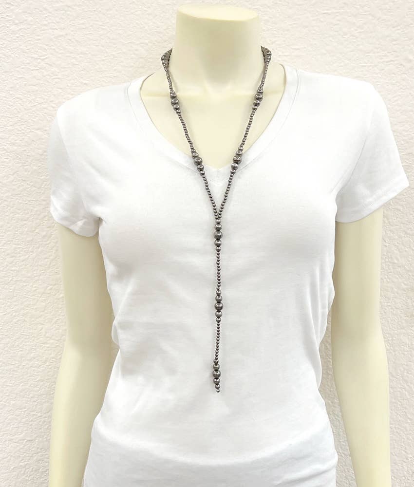 739521, Handmade 31" Clustered Polish Navajo Tassel Necklace