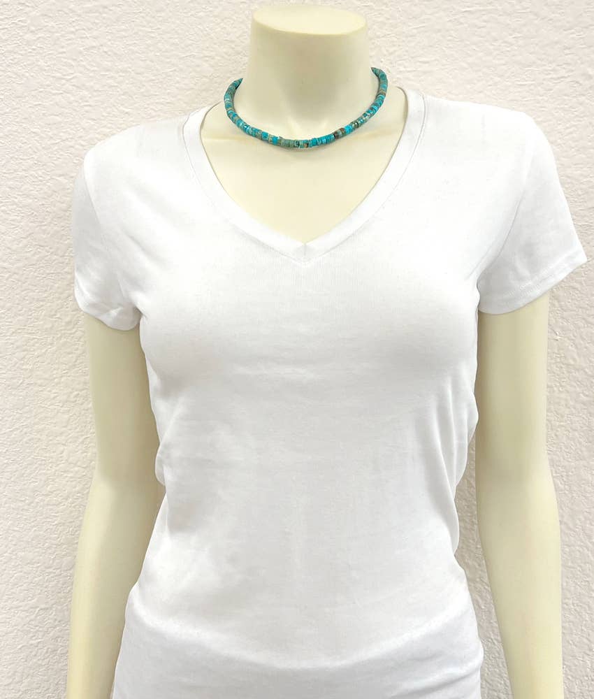 739669, 15" Handmade 6mm Gemstone Necklace