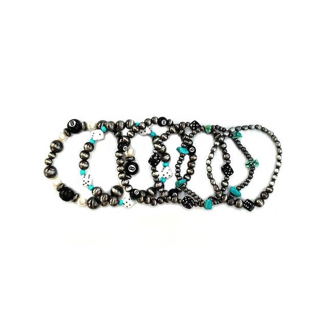 PREORDER 6 Strand Navajo Stretch Theme Bracelets
