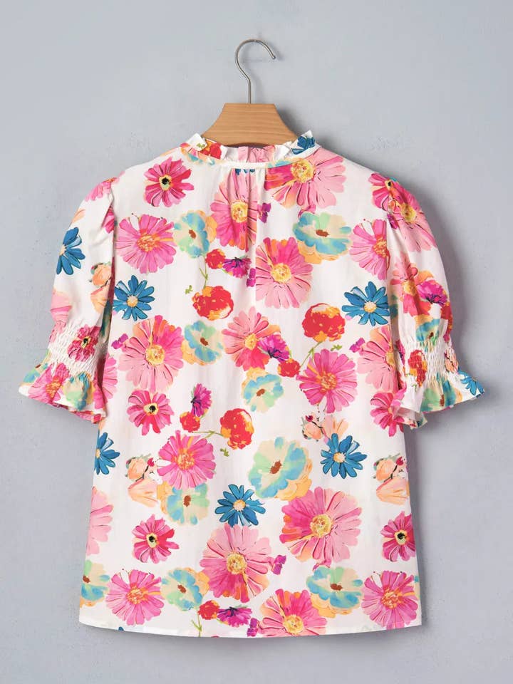 Preorder: Plus Floral Tie Blouse