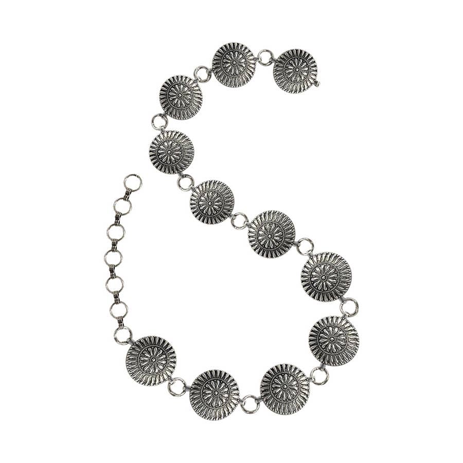 PREORDER Western Metal Concho Chain Belt Circle