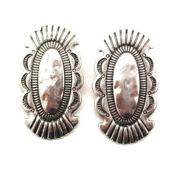 PREORDER Western Oval Concho Earrings