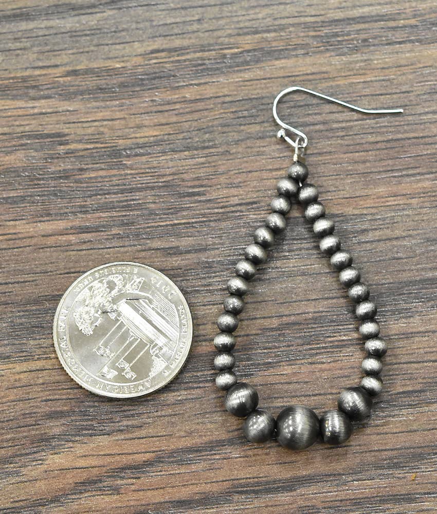 721357, 2" Handmade Graduated Navajo Bead Earrings