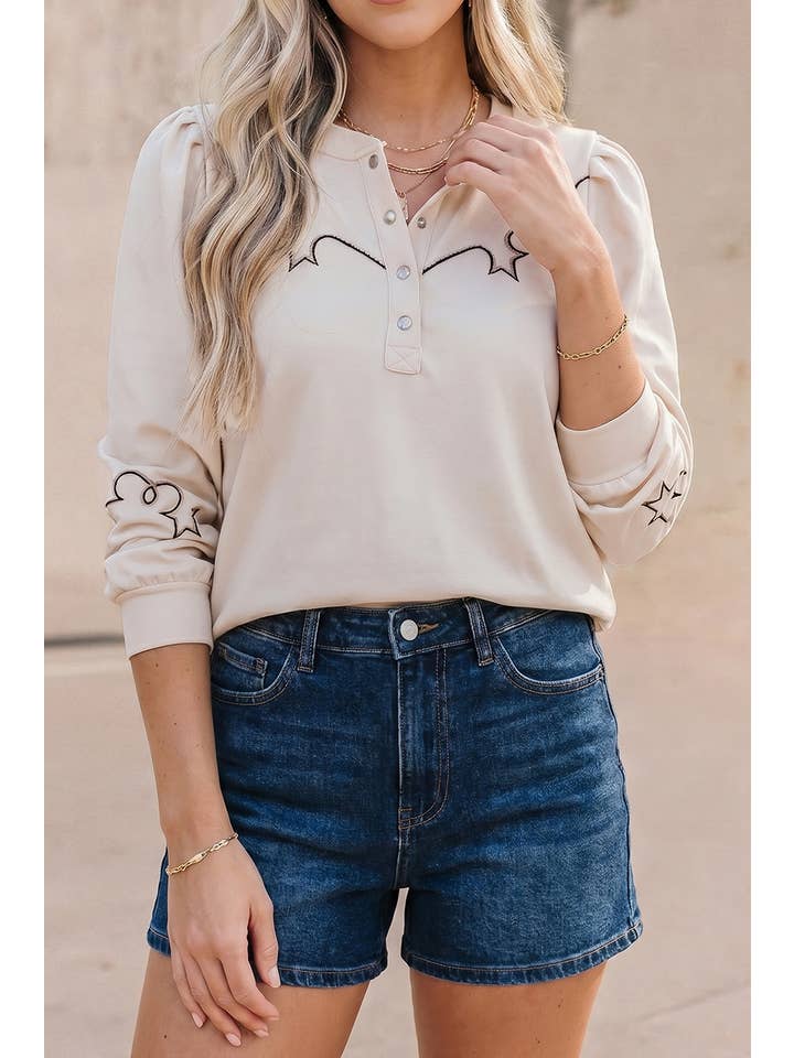 Preorder: Western Button Front Top