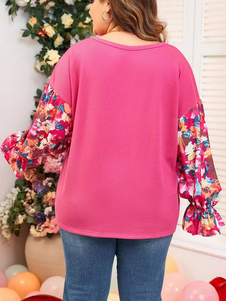 Preorder: Plus Floral Patchwork Blouse