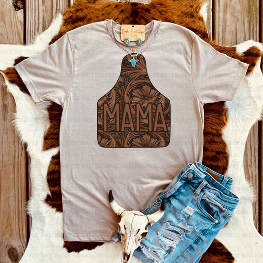 Preorder: Tooled Leather Mama Ear Tag Tee