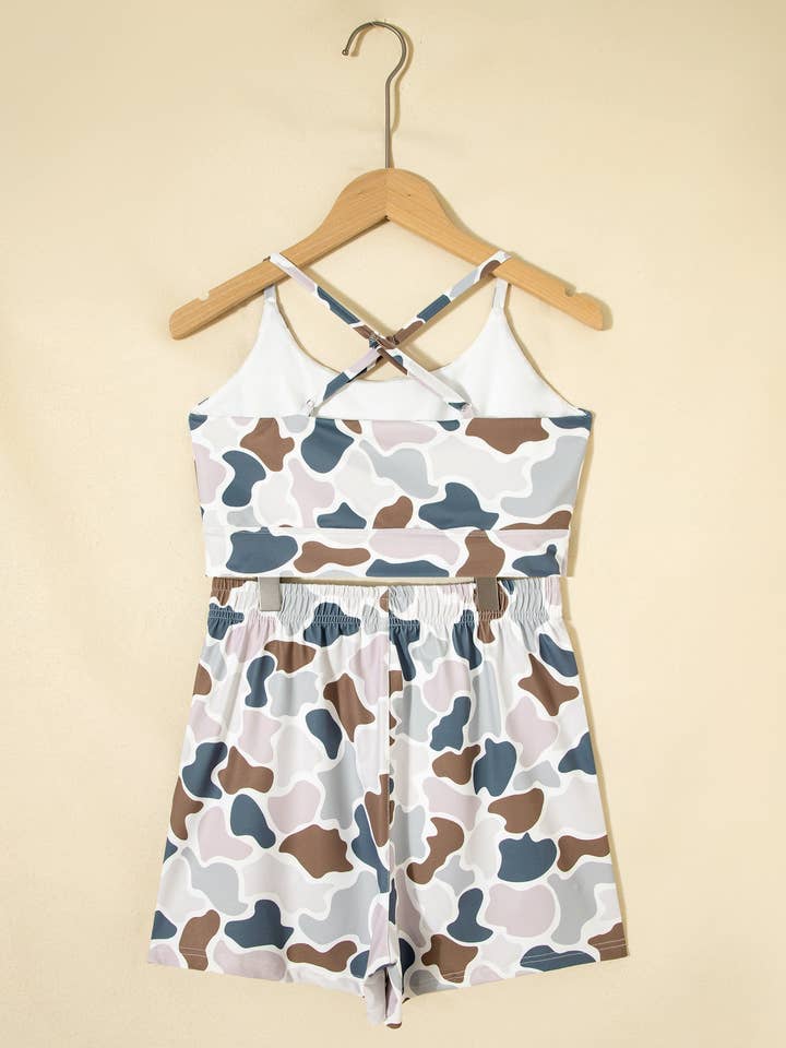 Preorder: Camo Crop Tank and Short Set
