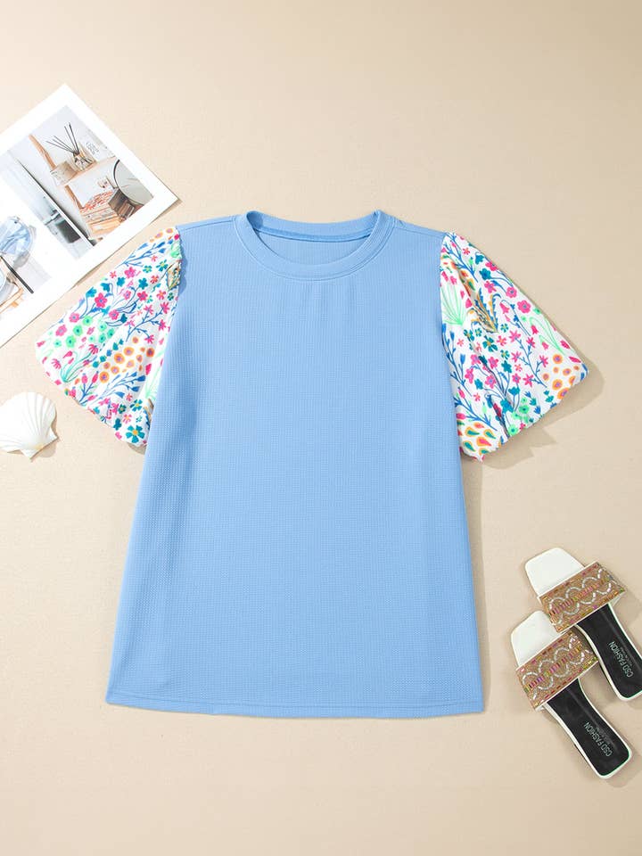 Preorder: Plus Floral Sleeve Blouse