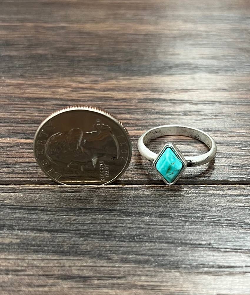 750427, 10mm Turquoise Adjustable Ring