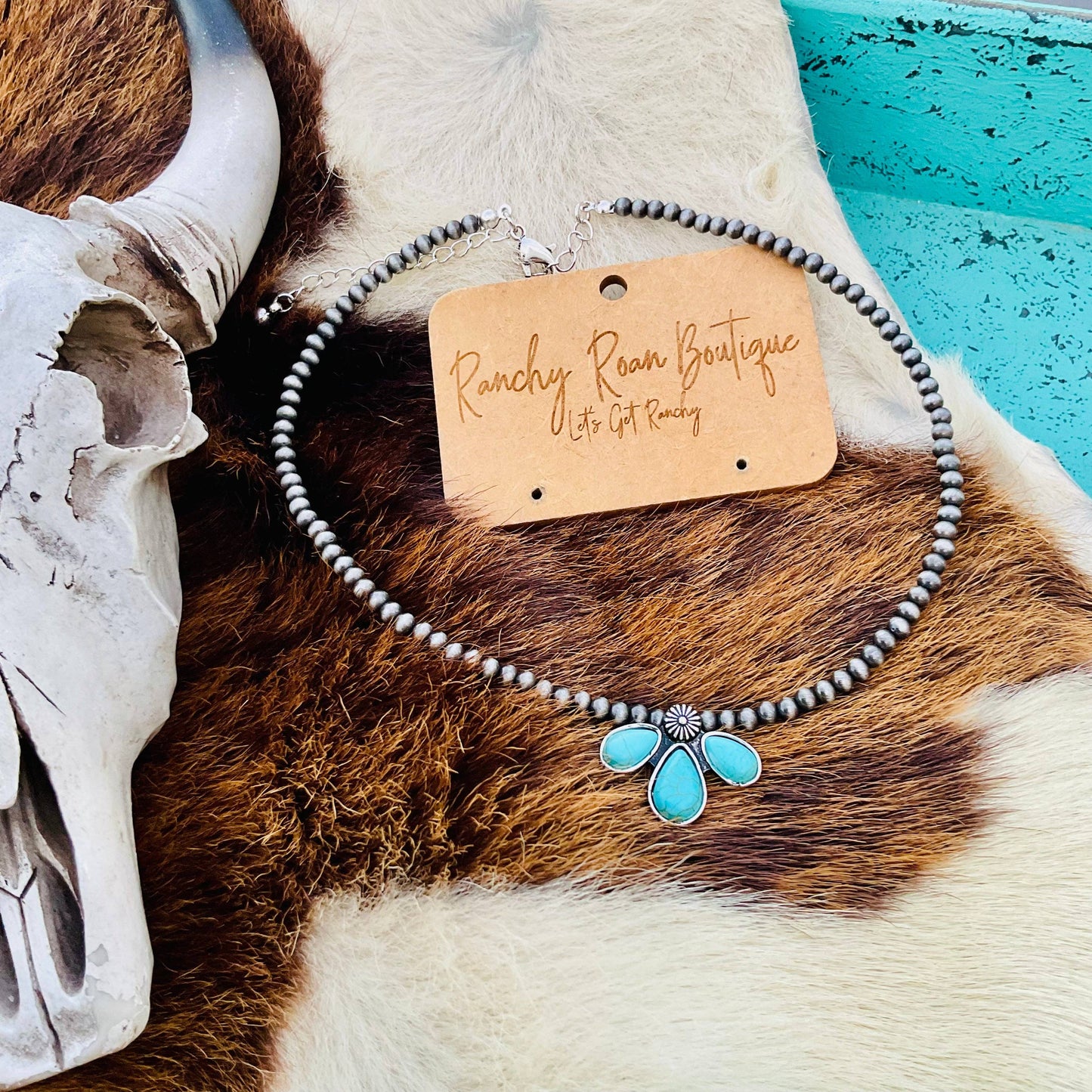 Western Half Concho Stone Choker