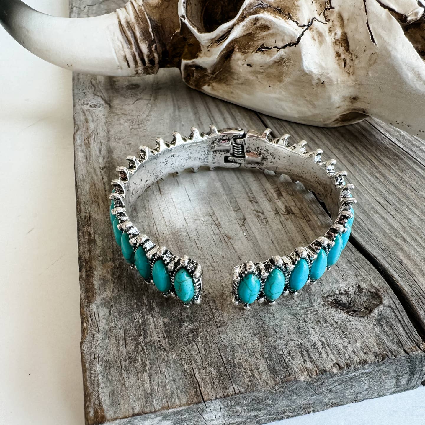 Preorder: Western Oval Stone Hinge Bracelet