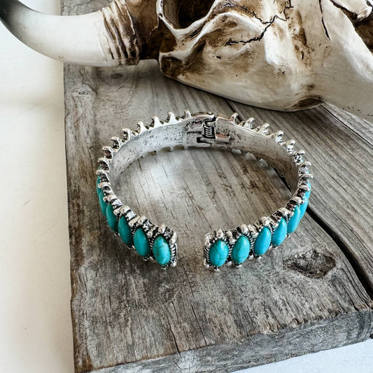 Preorder: Western Oval Stone Hinge Bracelet