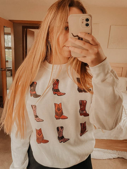 Cowgirl Boots Western Crewneck