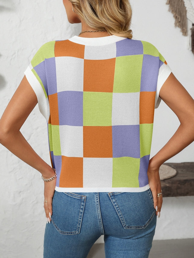 Preorder: Color Block Crew Neck Sweater