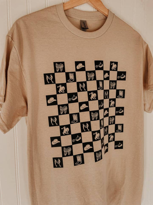 Western Checkered Board Tee