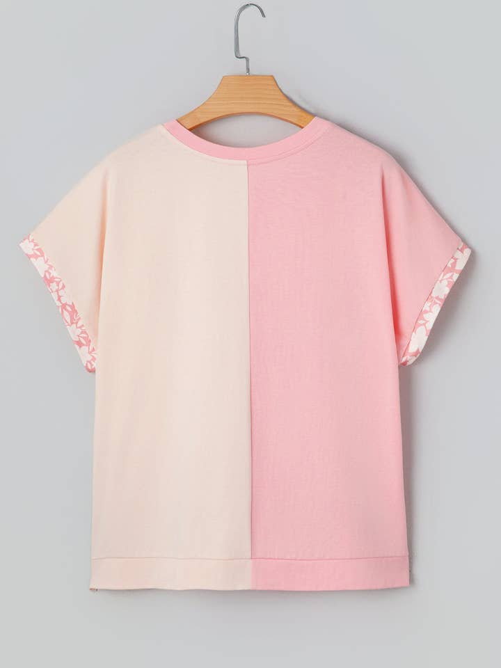 Preorder: Flower Colorblock Tee