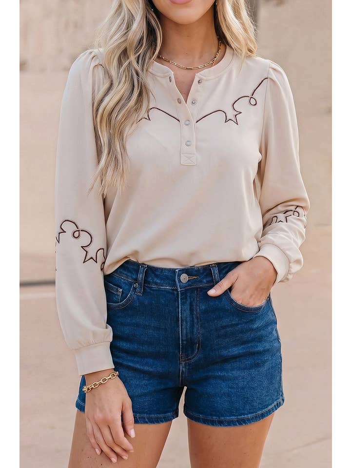 Preorder: Western Button Front Top