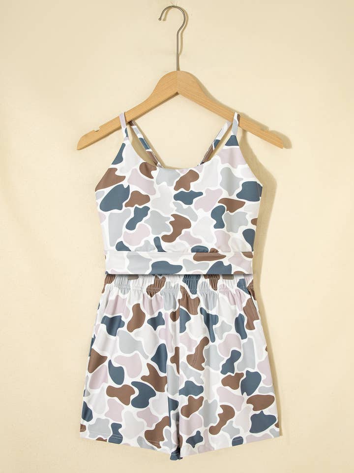 Preorder: Camo Crop Tank and Short Set