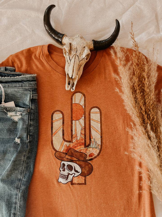 Sunset Cactus Western Tee
