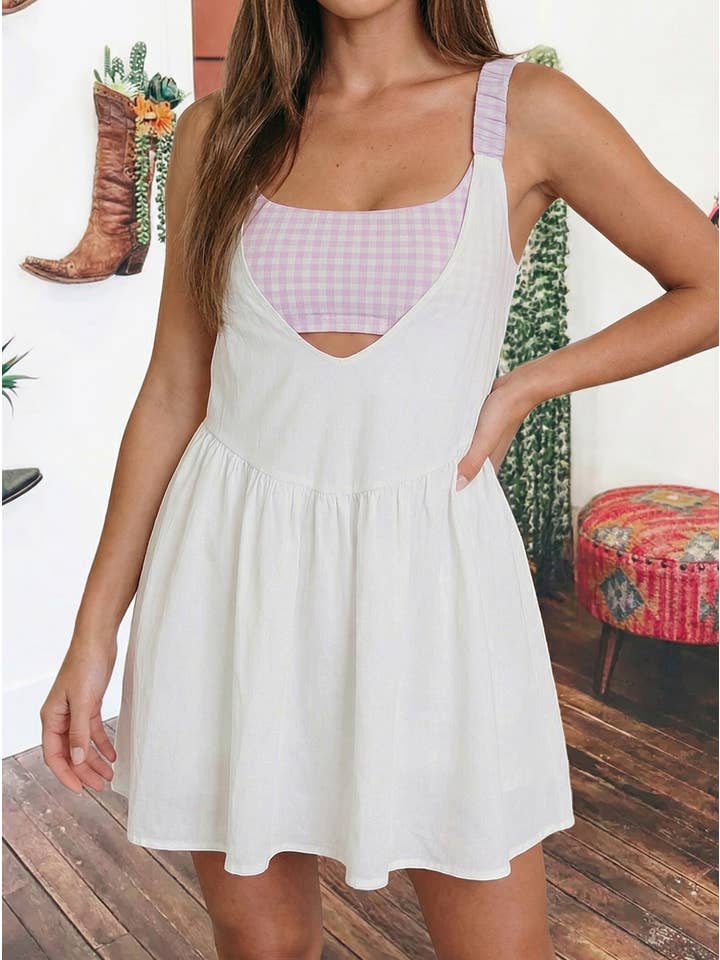 Preorder: Gingham Contrast Mini Dress