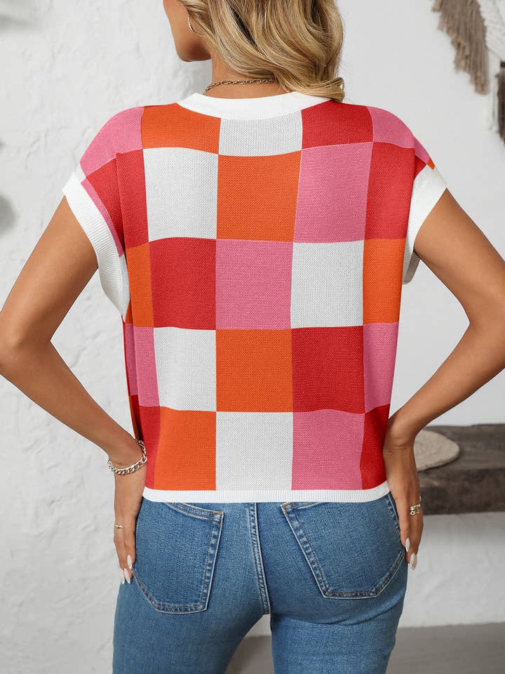 Preorder: Color Block Crew Neck Sweater