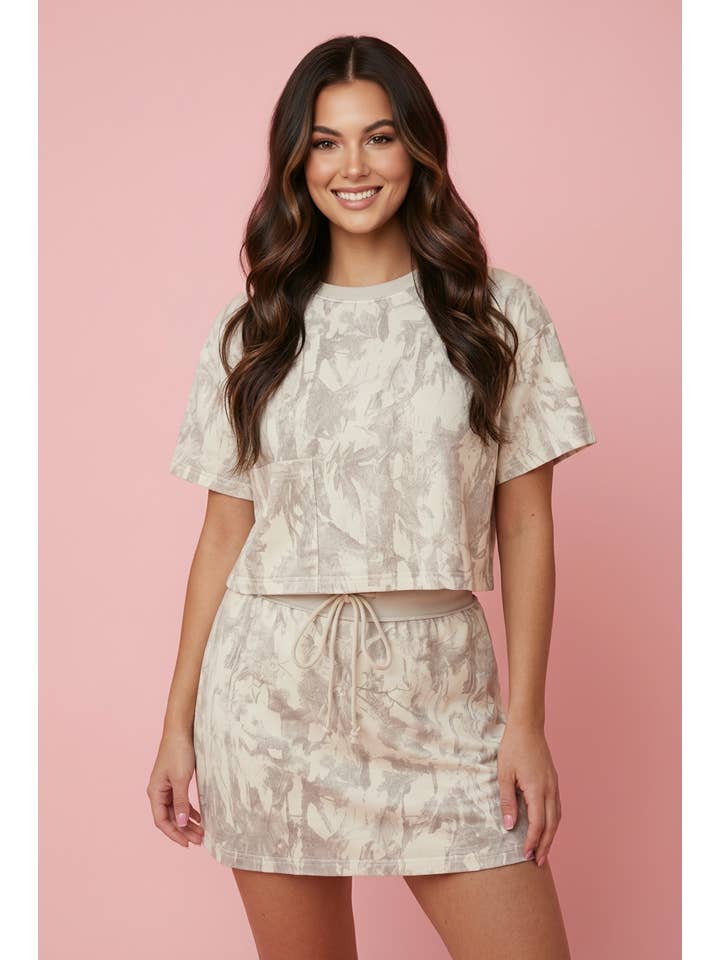 Preorder: Woodland Camo Crop Top and Skirt Set