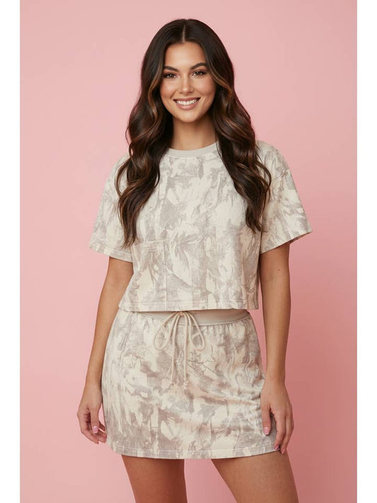 Preorder: Woodland Camo Crop Top and Skirt Set