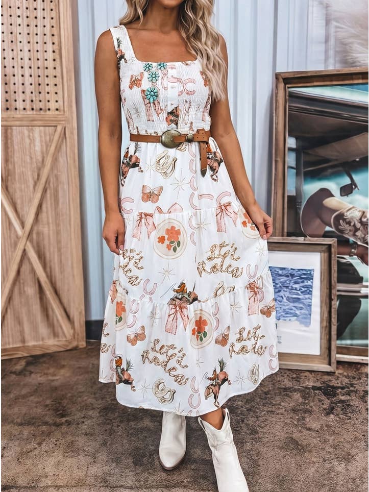 Preorder: Western Horseshoe Midi Dress
