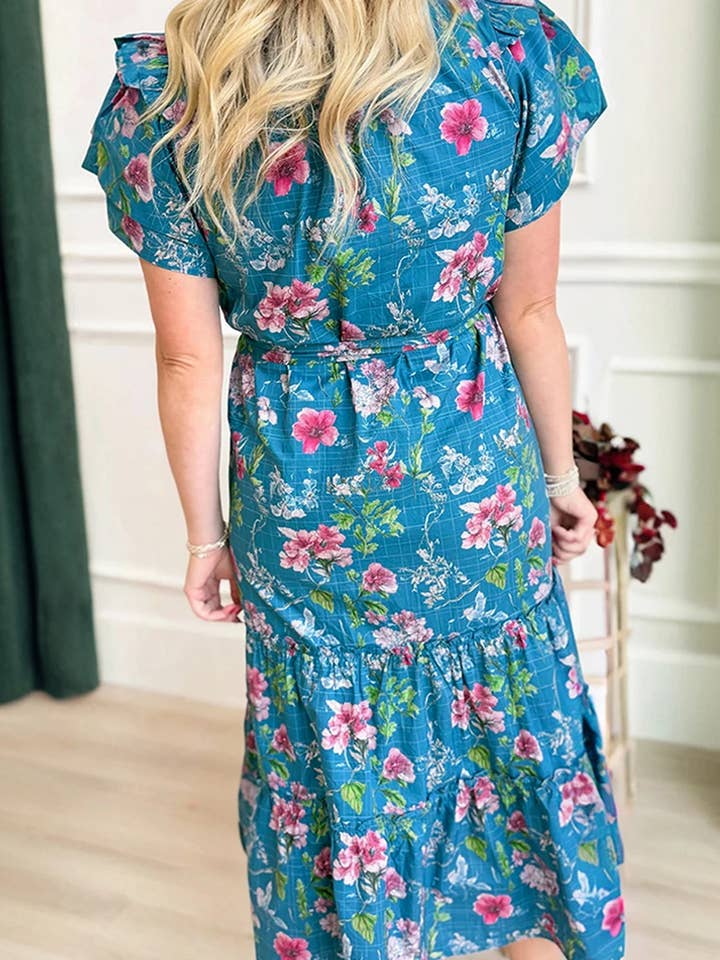 Preorder: Floral Flutter Sleeve Dress