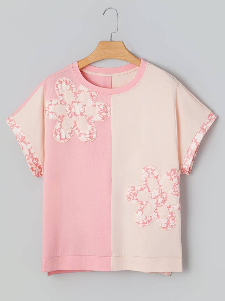 Preorder: Flower Colorblock Tee