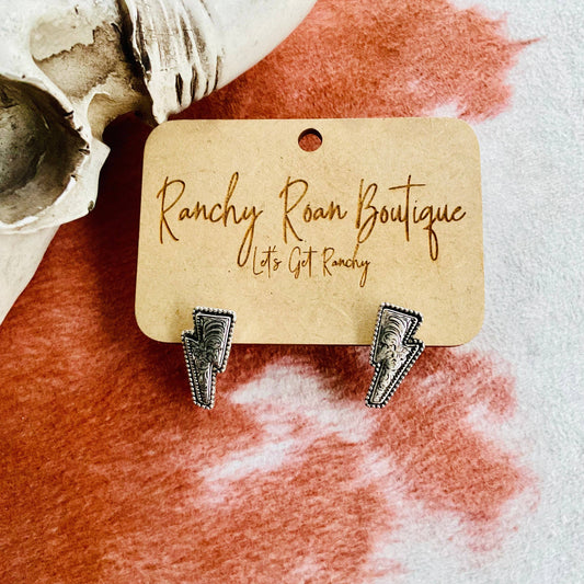 Western Dainty Thunder Stud Earrings