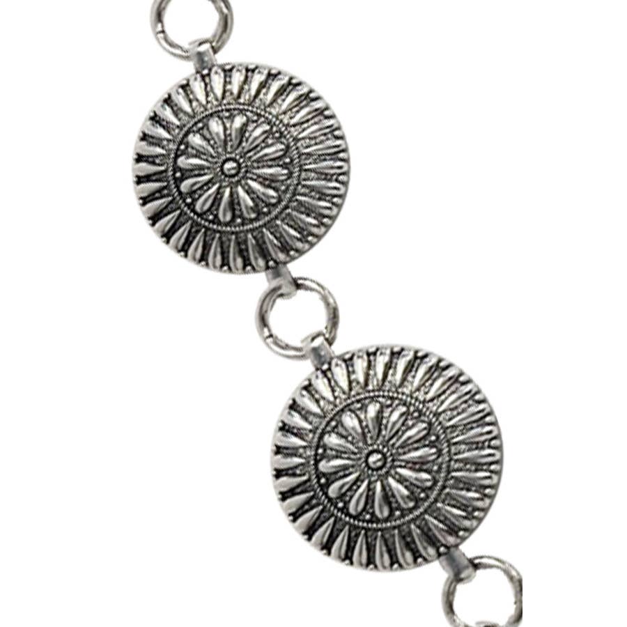 PREORDER Western Metal Concho Chain Belt Circle
