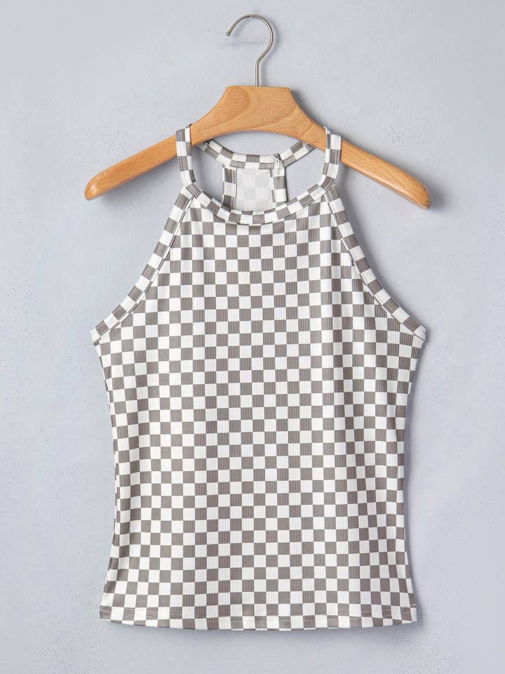 Preorder: Checker Halter Top Tank