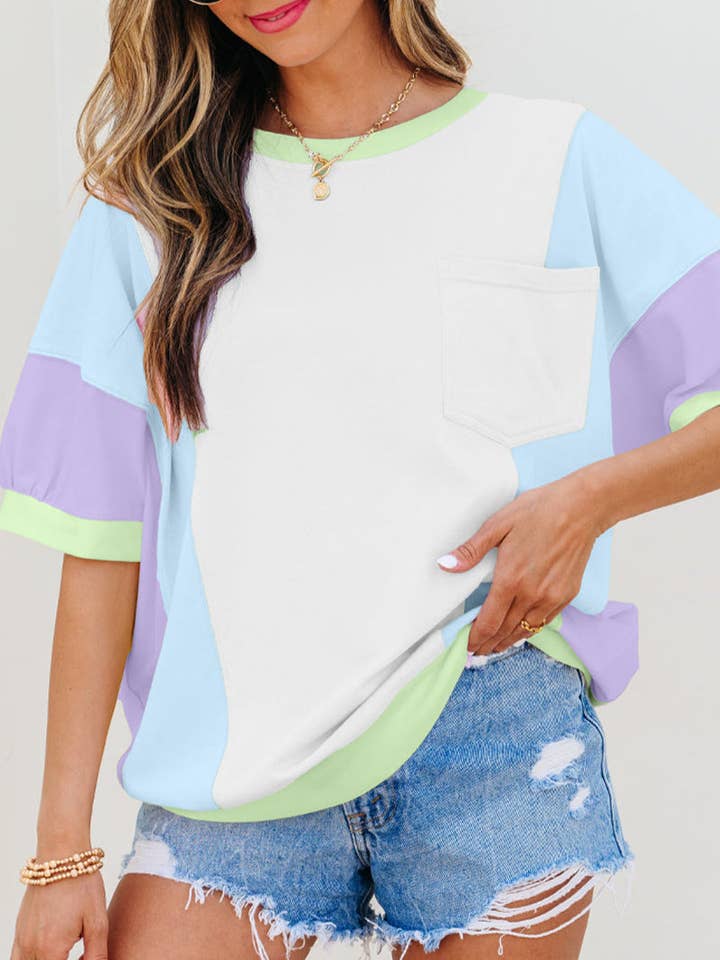 Preorder: Colorblock Patchwork Tee