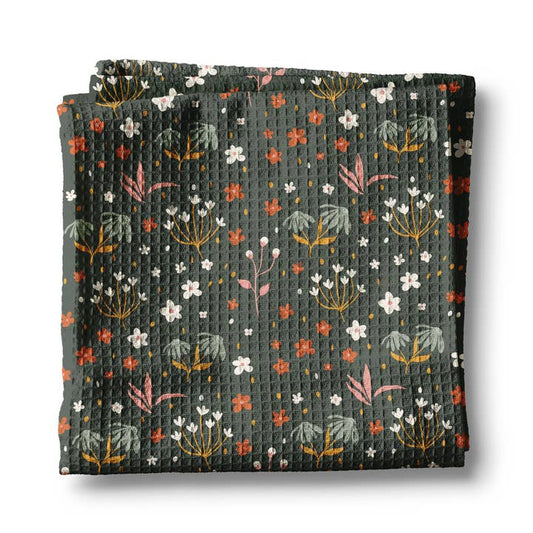 Boho Floral Kitchen Waffle Towel