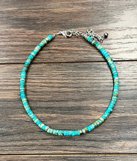 739669, 15" Handmade 6mm Gemstone Necklace