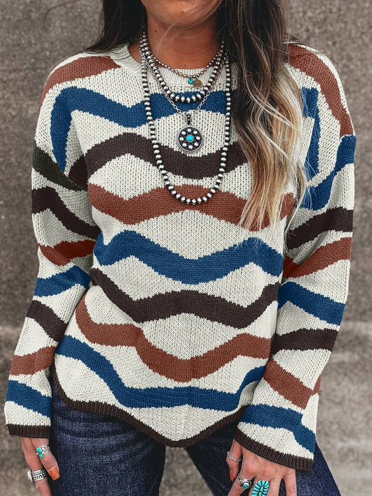 Preorder: Retro Wave Print Sweater