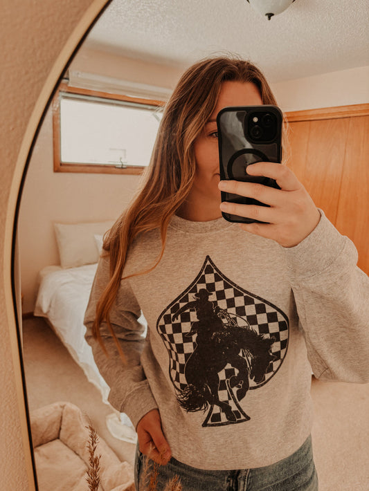 Checkered Spade Crewneck