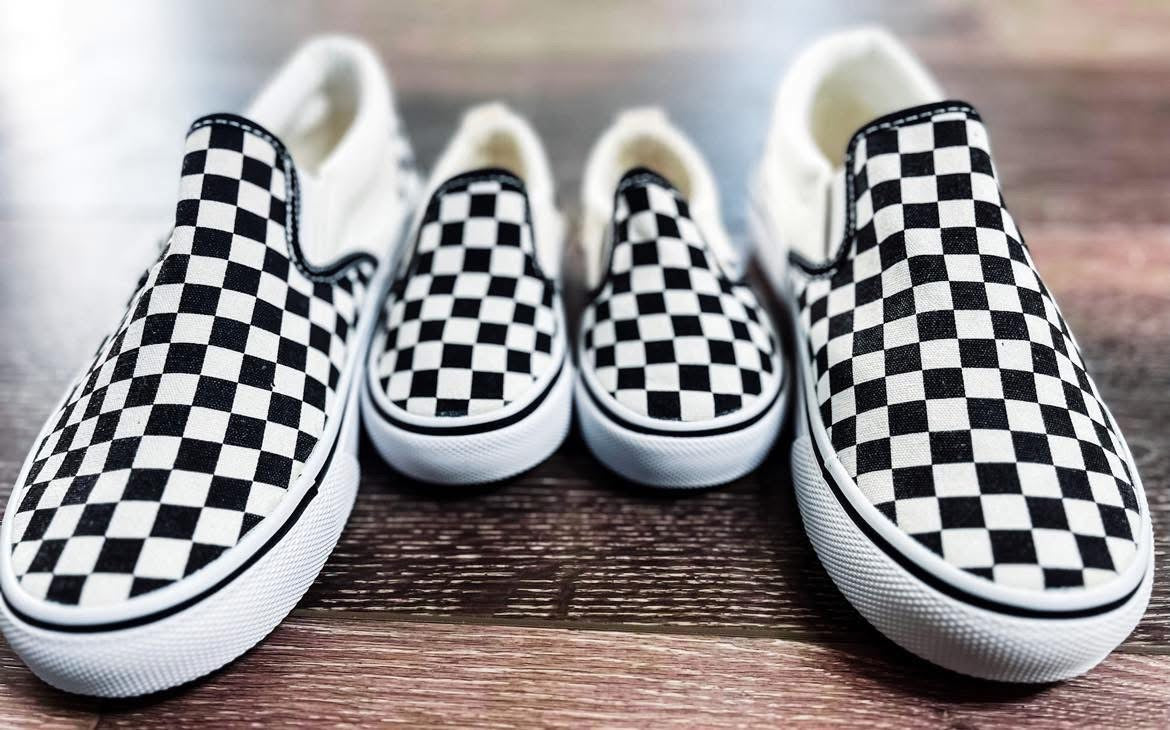 Adult Checkered Slip On Shoes