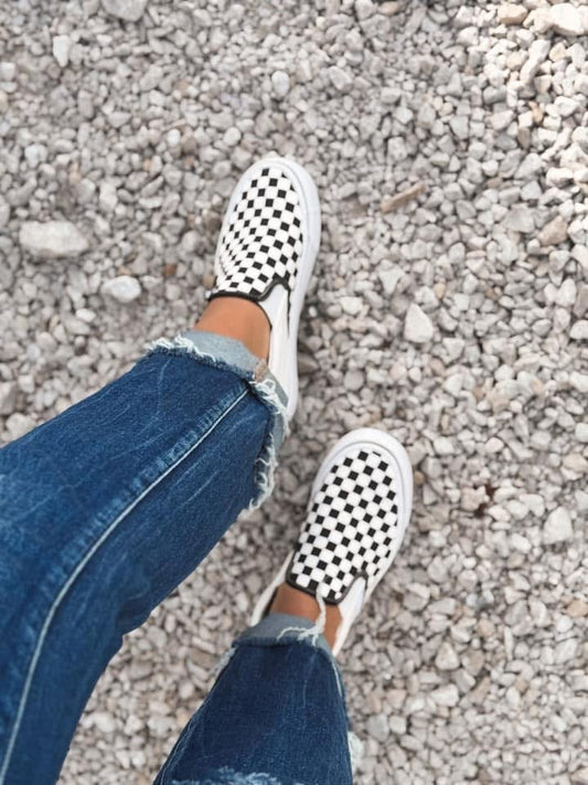 Adult Checkered Slip On Shoes