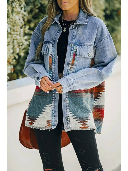 PREORDER Aztec Western Denim Jacket
