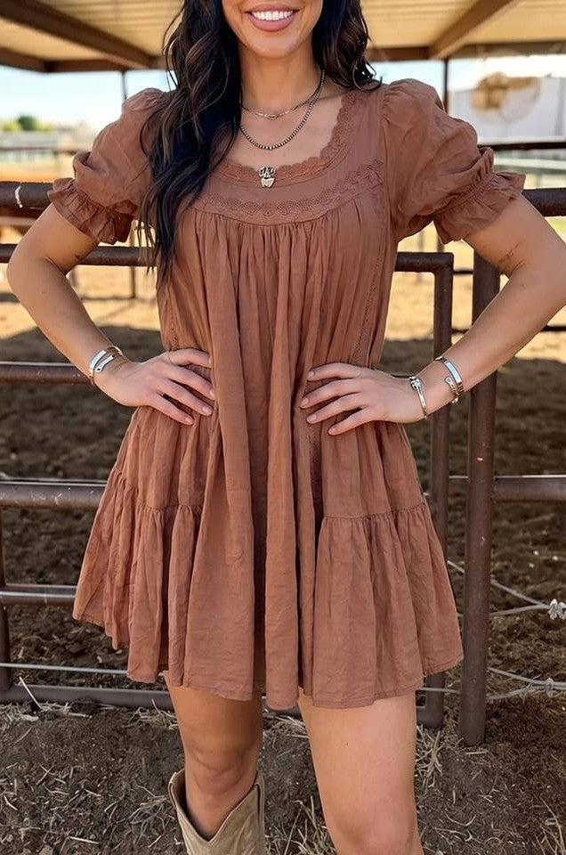 Preorder: Boho Mini Pleated Dress