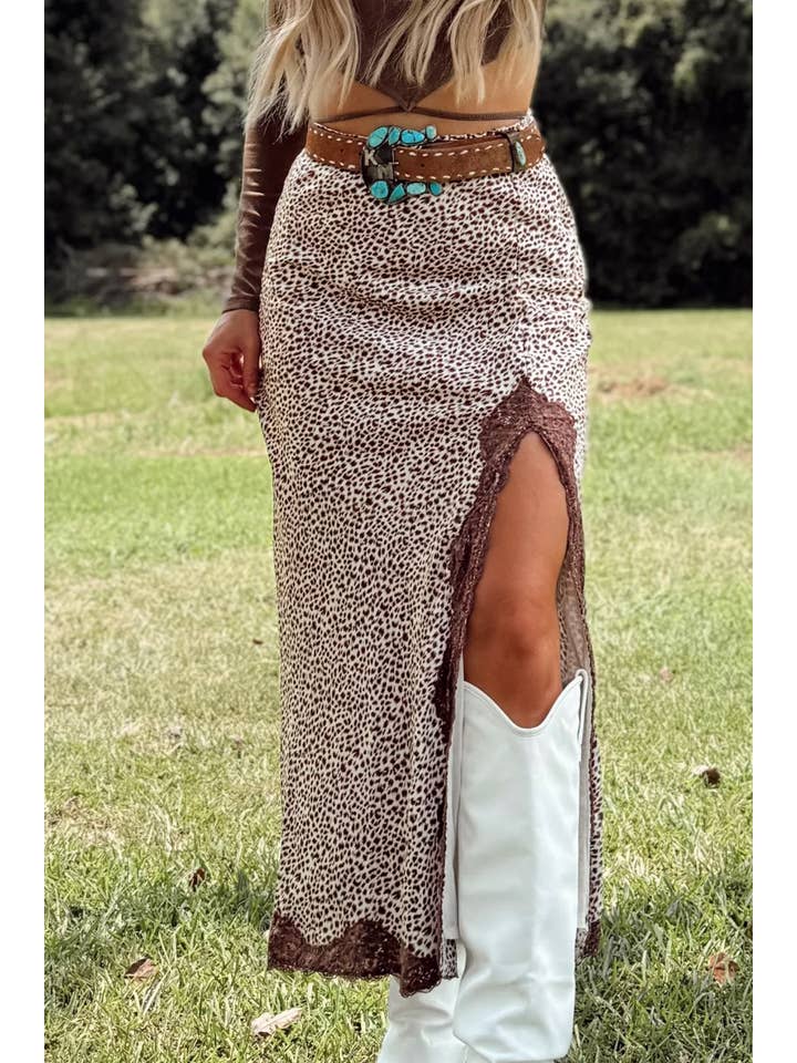 Preorder: Western Lace Slit Skirt