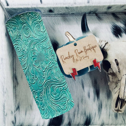Preorder: Turquoise Tooled 20oz Skinny Tumbler